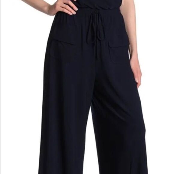 Vince Camuto black sleeveless jumpsuit. - Picture 3 of 8
